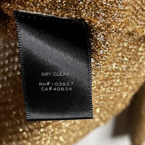 Marc by Marc Jacobs Womens Medium M Metallic Tarnished Brass Knit Sweater Crew - Picture 9 of 10